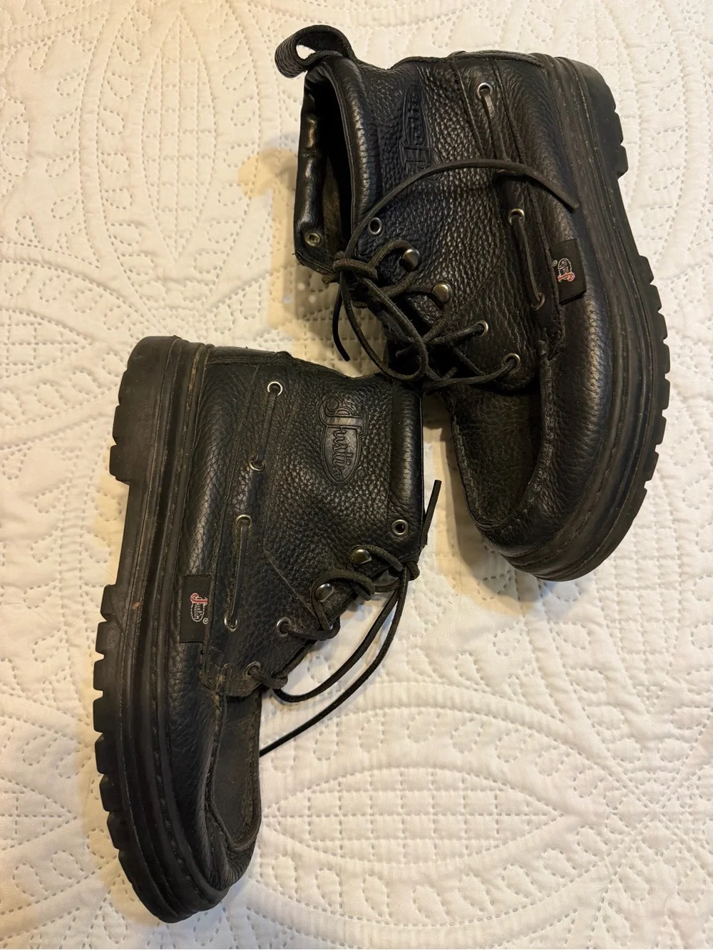Justin Men's Black Chukka Leather Lace-Up Boots